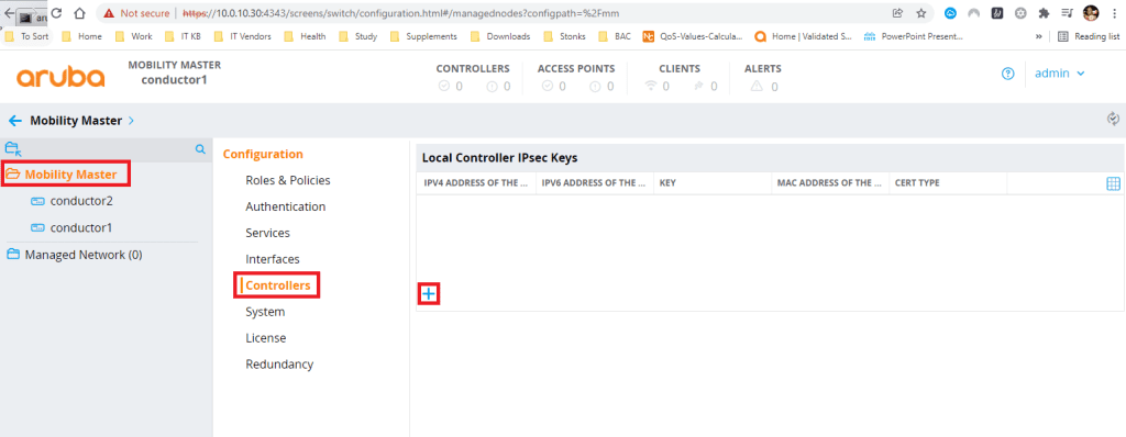 Add Aruba Mobility Controller to Mobility Conductors